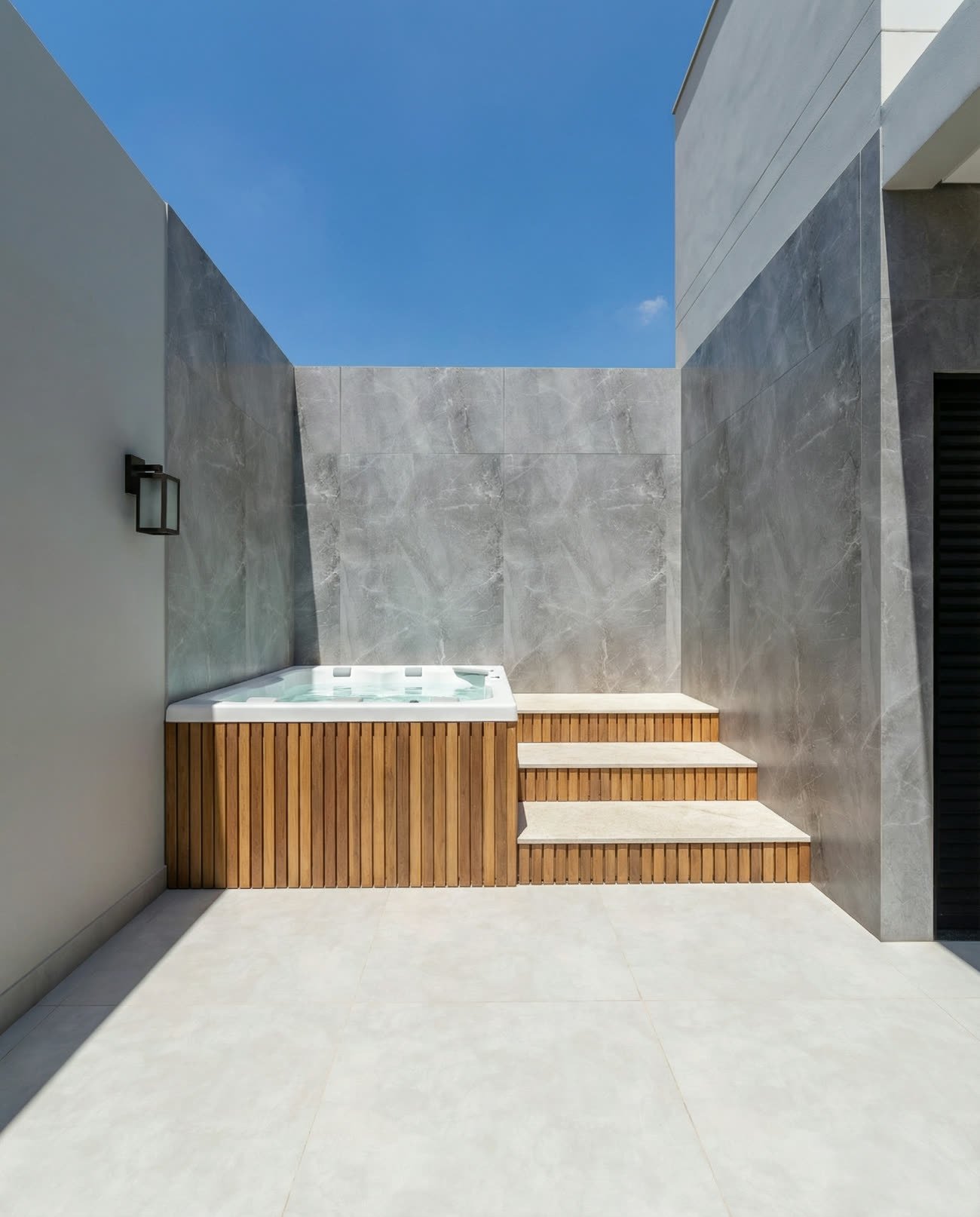 Render da área de spa da Casa 01